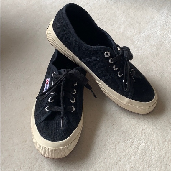 superga black canvas